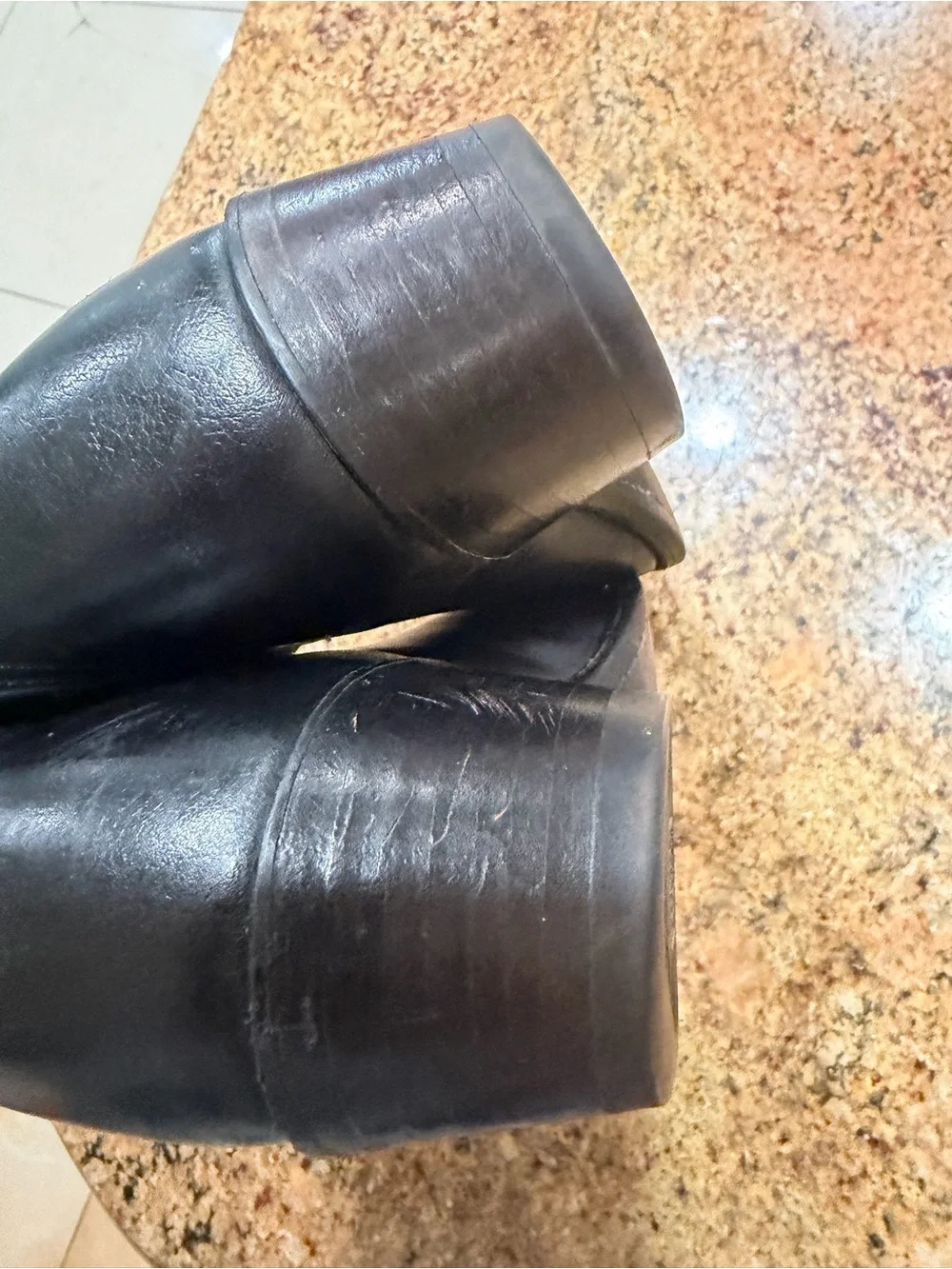 Dan Post Black Leather Western Cowboy Boots Mens Size 8D Vintage 16791